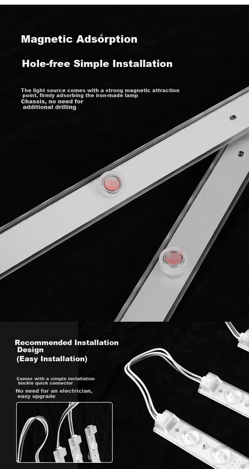 NVC LED Light Strip, Ceiling Light Replacement Core, Magnetic Replacement Light Source, 108W-Ra90 Three-Color 3000K-6000K 7