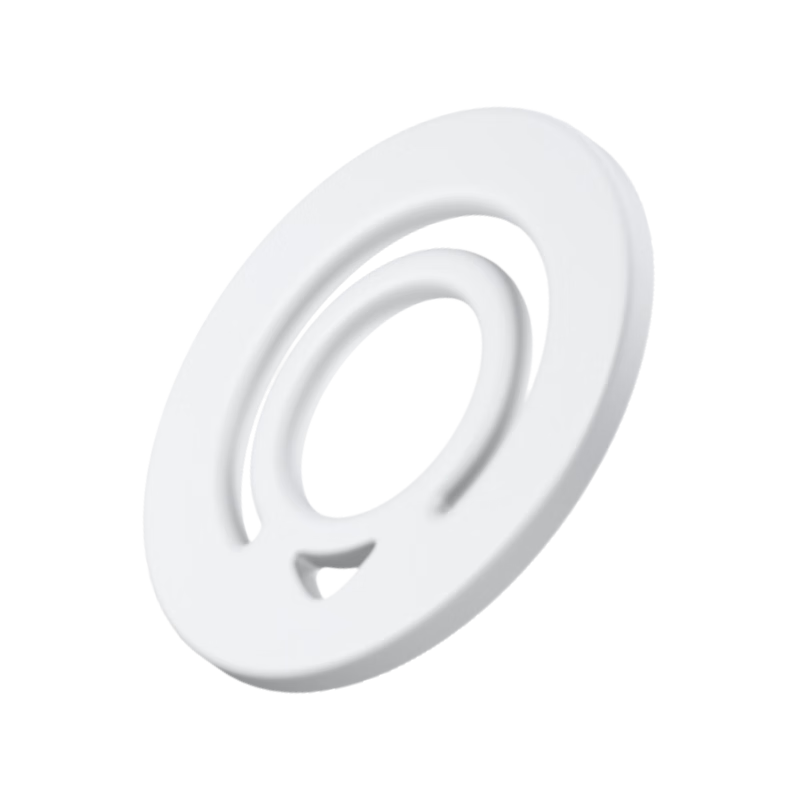 PISEN Double-Sided Magnetic Silicone Ring Holder Adhesive Phone Stand Compact Portable Stable 360° Rotatable Detachable for Apple 17/16 Pro Max Huawei Mate70 White