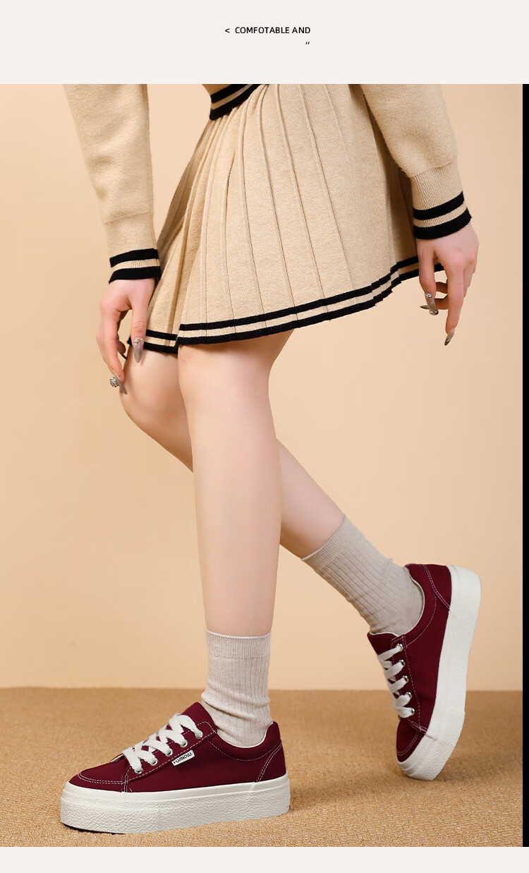 Global Canvas Shoes Women 2026 New Versatile Student Casual Sports Niche Thick Sole Sneakers 14