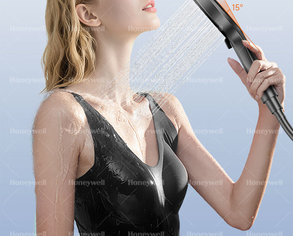 Honeywell HW-HS5ZQ Handheld Pressurized Shower Head Home Bathing Self-Cleaning Anti-Scale Single Spray Gun Gray 2