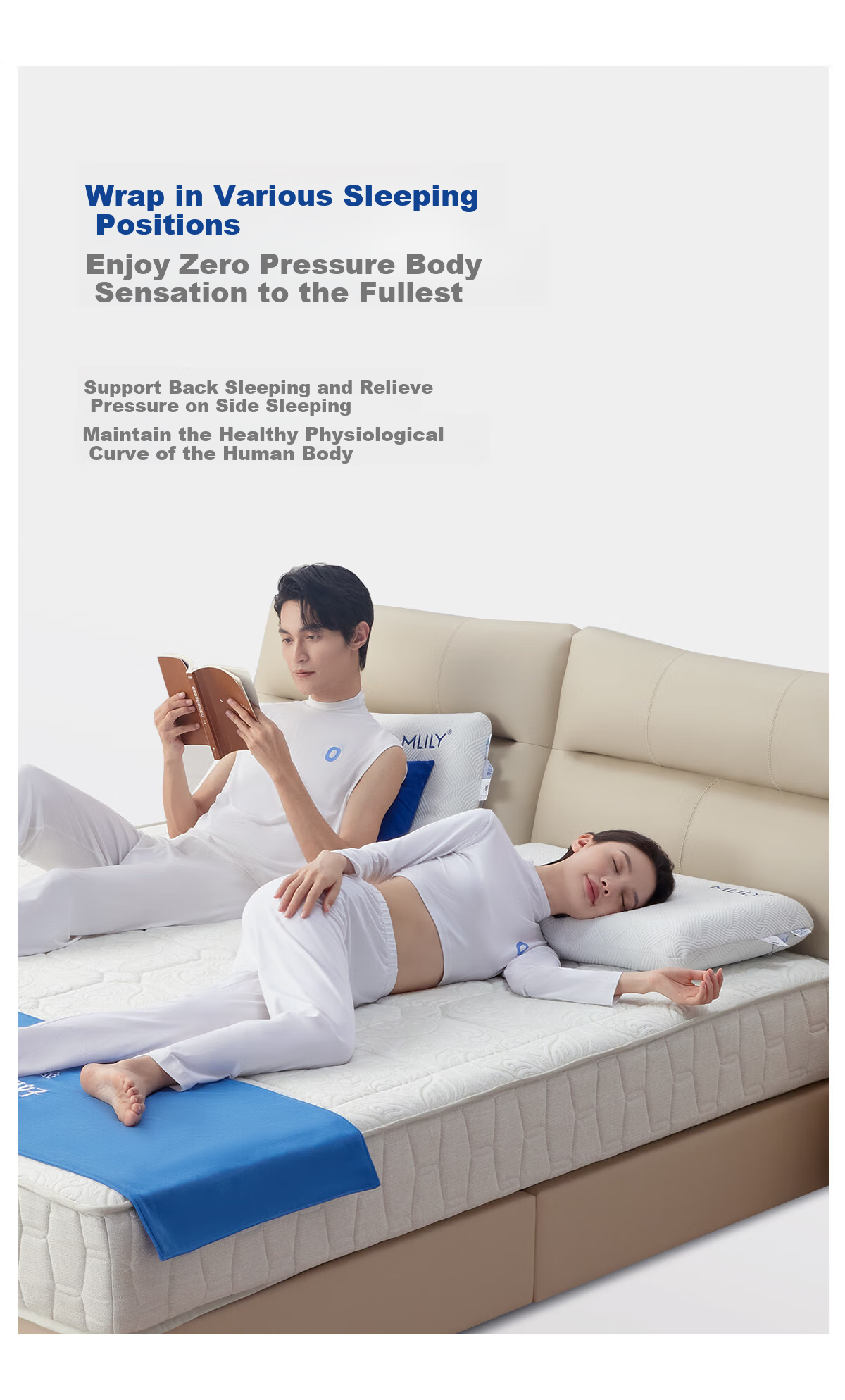 MLILY Slow Rebound Memory Foam Pillow, Cervical Pillow, Neck Support Pillow Core, Bread-Style Pillow, Adult Hotel Zero Pressure Same Model Pillow, Height 10cm 5