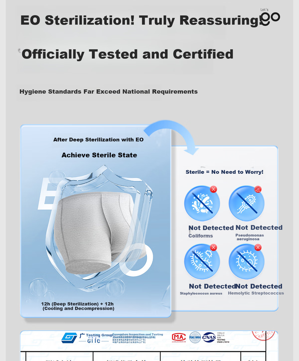 Freego Disposable Men's Boxer Briefs, Pure Cotton, Travel-Friendly, Sterilized, Portable, Comfortable, Large Size, 3 Pairs, Men's Gray, Size L 12