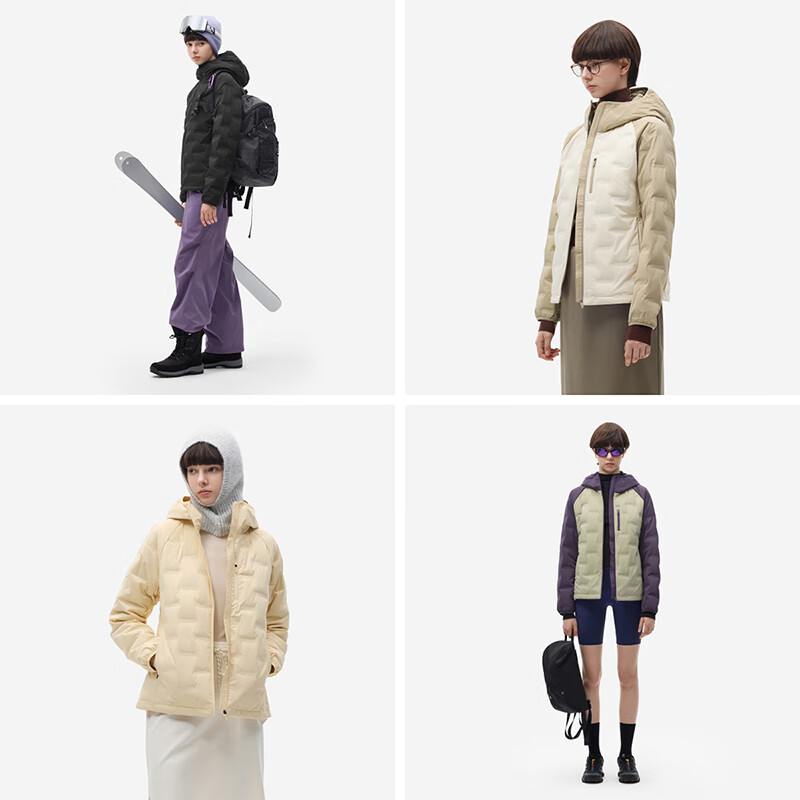 Bananain Hydrogen 502Air Women's Windproof Hooded Colorblock Lightweight Down Jacket Warm Windproof Commuter Cold-Resistant Coat