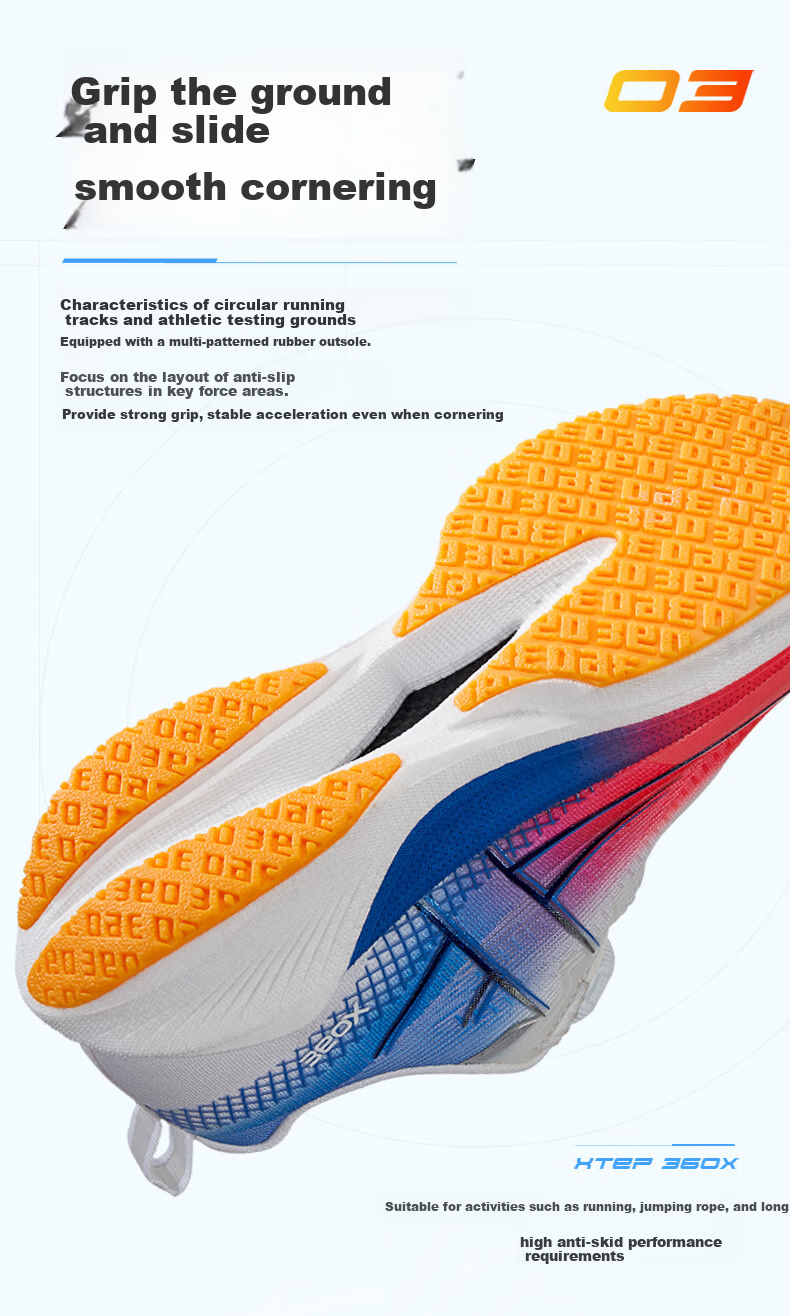 XTEP Children's Shoes, Boys' 360X Youth Physical Test Carbon Plate Running Shoes, Classic White/Beijing Blue, Size 40 4