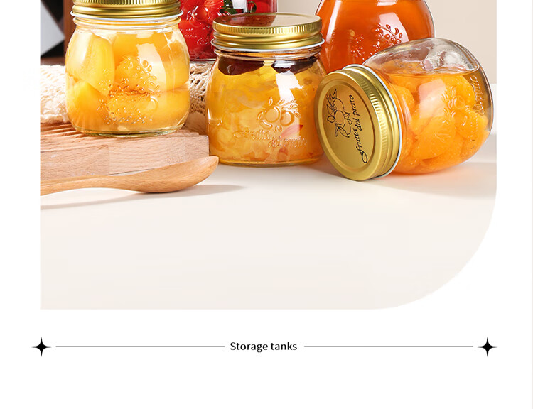BJ Airtight Jars, Set of 6, 300ml Honey Bottles, Canned Food Jars with Lids, Jam Jars, Coffee Bean And Tea Leaf Storage Containers, Glass Storage Jars 8