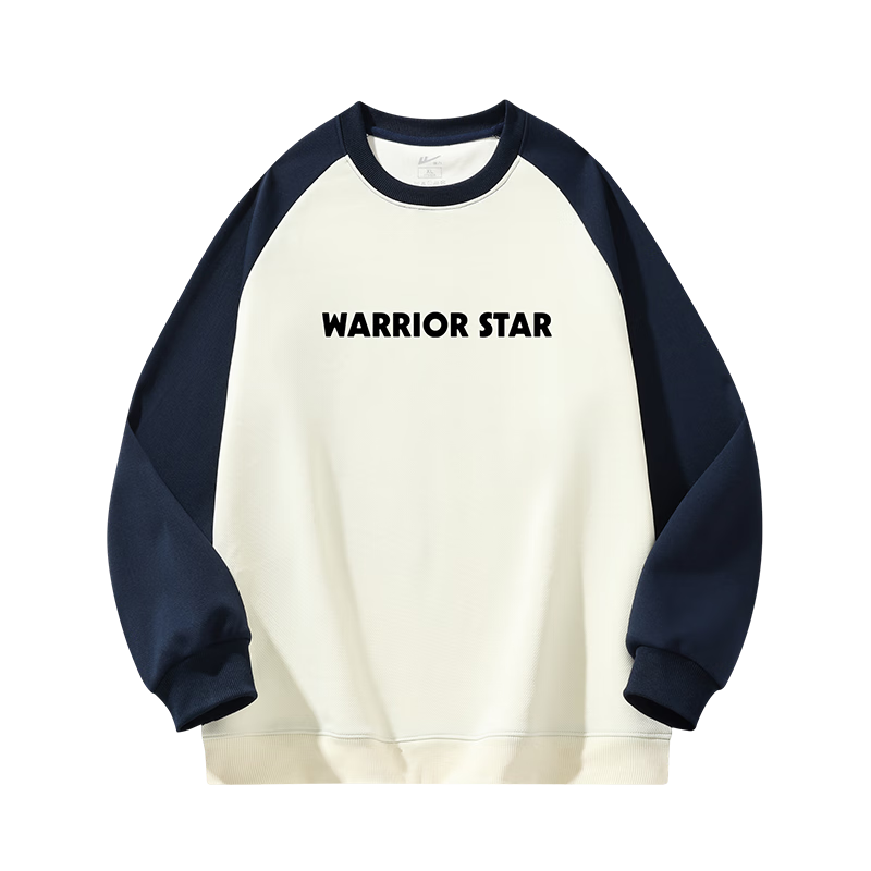 Warrior Sweatshirt for Men, Spring And Autumn Season, Color Block Round Neck Long Sleeve T-Shirt, Comfortable Retro Base Layer Pullover for Men, 1078