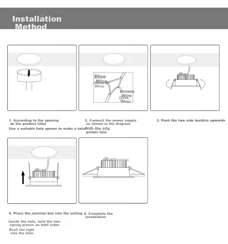 NVC LED Downlight for Living Room, Bedroom, Hallway, Recessed Ceiling Light, High CRI 7W Tri-Color [Miyu] Cut-Out 75mm 14