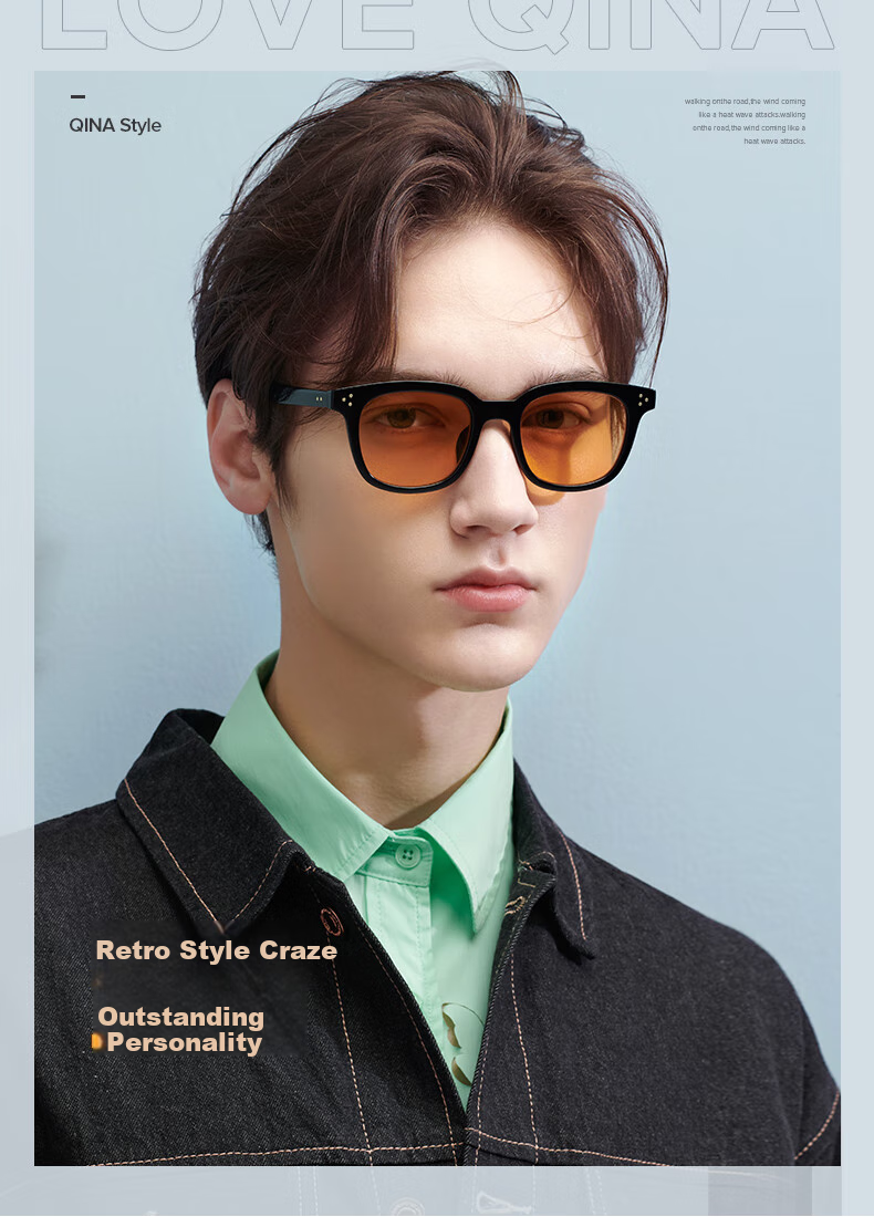 QINA Retro Small Frame Sunglasses for Men And Women, Stylish Sun Glasses, Christmas Gift QN5010A16 1