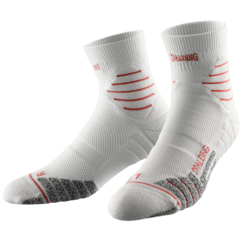 SPALDING Men's Mid-Calf Basketball Socks, Shock-Absorbing Thickened Terry Socks, Non-Slip Sweat-Absorbing Antibacterial Sports Socks/double