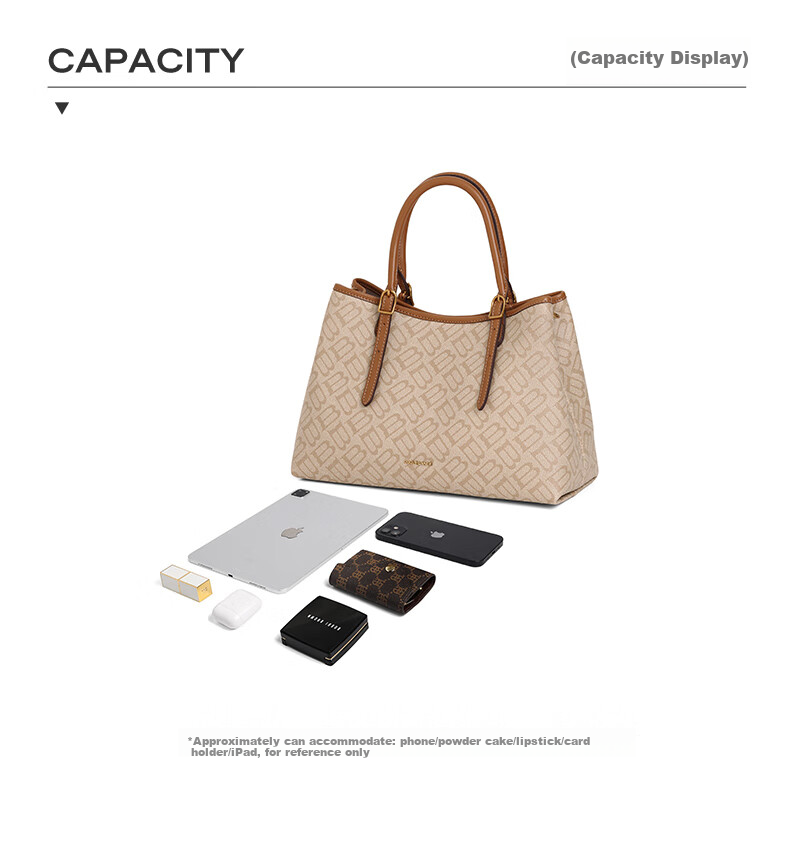 Belle Women's Handbag, Commuter Tote Bag, Shoulder Crossbody And Handheld Bag X7238AX5, Apricot Color 10