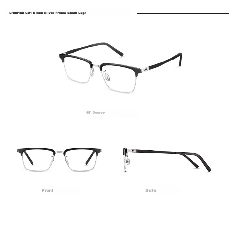 ZEISS Thin Steel Series | Ultra-Light Semi-Rimless Business Eyeglasses for Men, Professional Anti-Blue Light And Anti-Radiation, Compatible with ZEISS Lenses 9