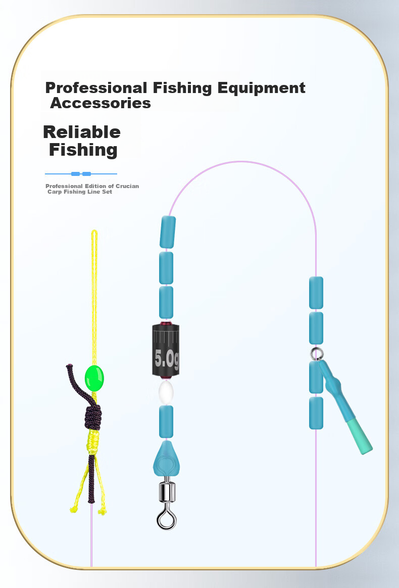 Minjianyiren Master's Pre-Tied Professional Carp And Bighead Carp Fishing Line Set, Ready-To Main Line Kit for Powerful Fishing of Big Fish And Grass Carp 6