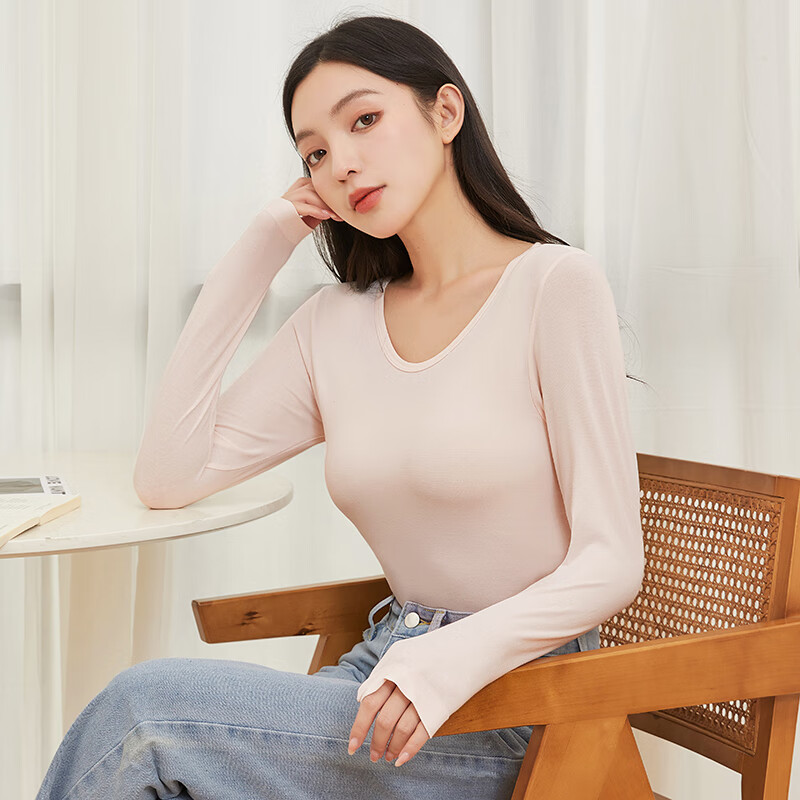 Langsha Women's Cotton Thin Slim Fit Versatile Stylish Long Sleeve Seamless Cotton Sweater Autumn Winter New Base Shirt 16