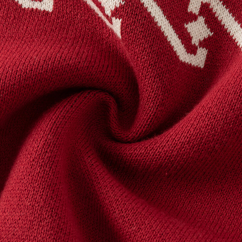 DAVE & BELLA Kids Red Fleece-Lined Sweater Boys Warm Winter Knit Pullover Girls New Year