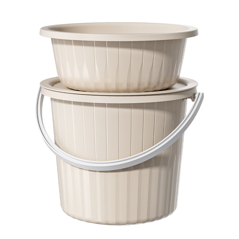 Wuyuehua Water Bucket Set, 15L Thick Plastic, Handheld Cleaning, Laundry And Foot Soaking Bucket, for Home Use And Student Dormitory, Water Storage, 3-Piece Set