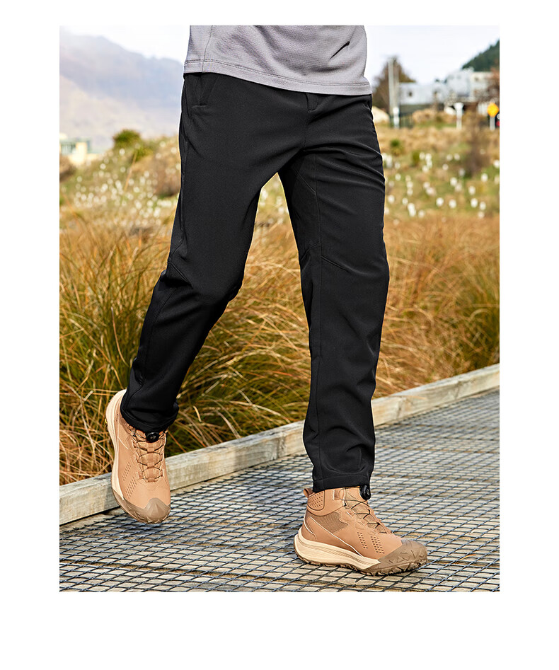 Jeep Windshield Softshell Pants Men Autumn Winter Thickened Outdoor Sports Fleece Lined Warm Hiking Mountaineering Trousers 3