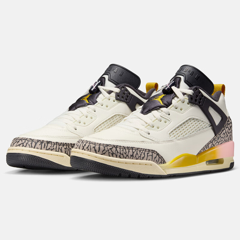 Jordan Men's Casual Shoes, Jordan SPIZIKE LOW Shock-Absorbing And Wear-Resistant Sneakers, FQ1759-107 White And Yellow, Size 44