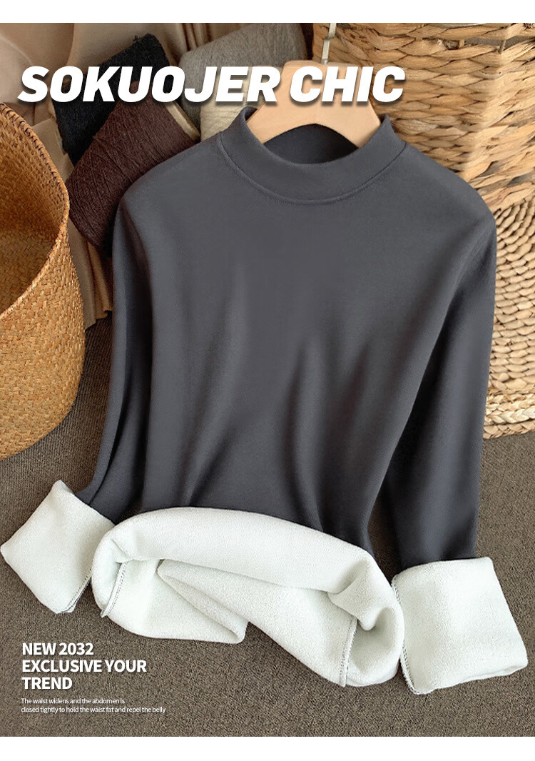 Langsha Women's Autumn New Stylish Slim Fit Long Sleeve Turtleneck Base Layer Top 31