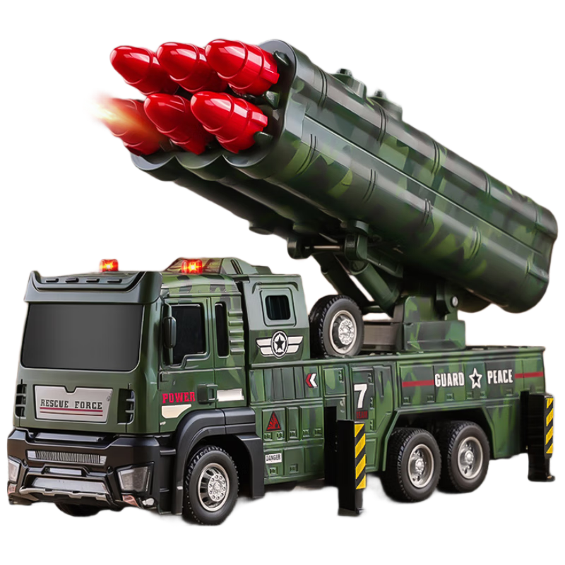 Embei Family Children's Military Missile Toy Car Model Boys 3-6 Years Tank Armored Engineering Children's Day Gift
