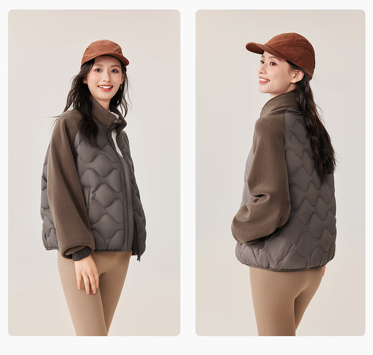Snow Flying 2025 Autumn New Women's Gourd Pattern Patchwork Lightweight Down Jacket Fashion Versatile Casual Outdoor Coat 1