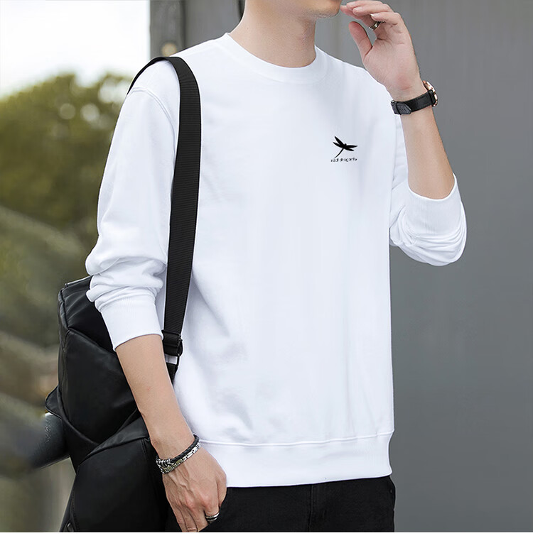 RED DRAGONFLY Sweatshirt for Men, Casual Fashion Printed Simple Round Neck Long-Sleeve T-Shirt Top Versatile Slightly Elastic Pullover Gray 3XL 8