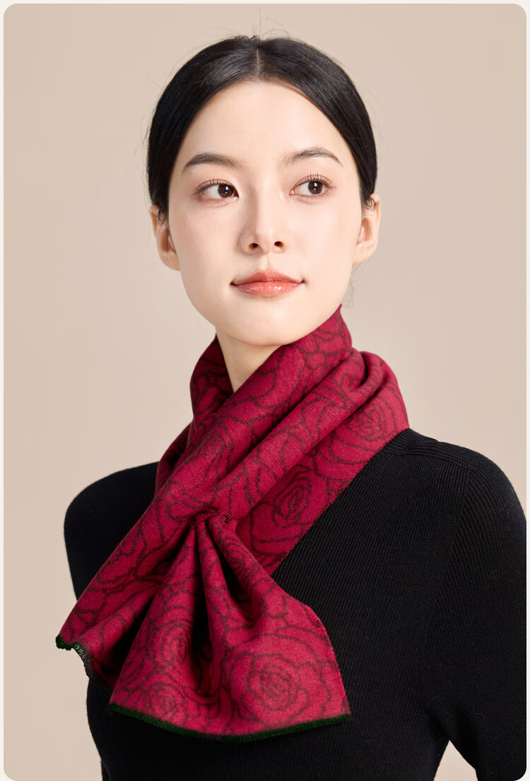 JIUMU Women's Silk Small Scarf Autumn Winter Mulberry Silk Warm Neck Scarf Short Scarf Gift for Women and Moms Gift Box Set 17