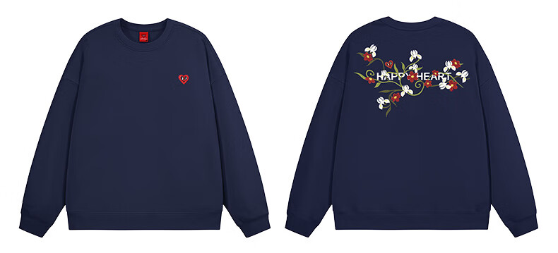 Chaersitaoxin American Floral Print Sweatshirt for Men, Spring And Autumn Round Neck Loose Casual Long Sleeve Couple's Wear, Black, Size M 15