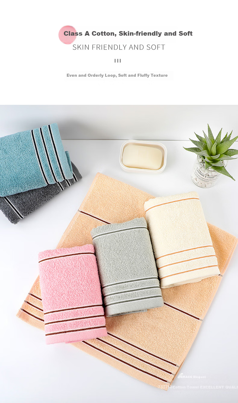 Grace Pure Cotton Men's Towels, Xinjiang Cotton, Thickened And Enlarged, Soft And Absorbent Terry Face Towels, 2-Pack, 34*74cm, Sports 8