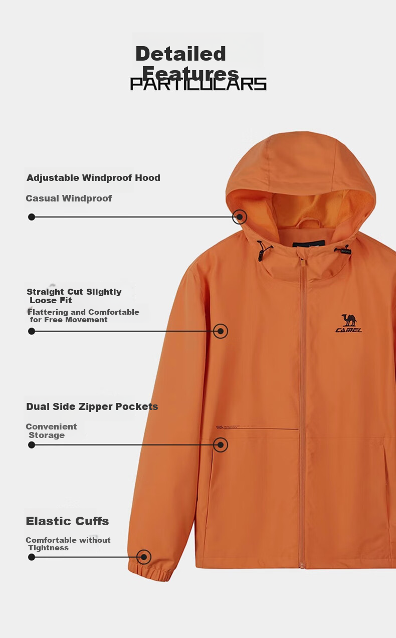 CAMEL Thin Fleece Windbreaker, Women's Outdoor Water-Repellent Slim-Fit Woven Jacket, J23CAYL6066, Lavender Purple, Size S 21