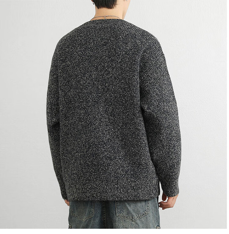 JEEP Men's Winter Sweater Thickened Warm Knitted Shirt Light Gray XL 10