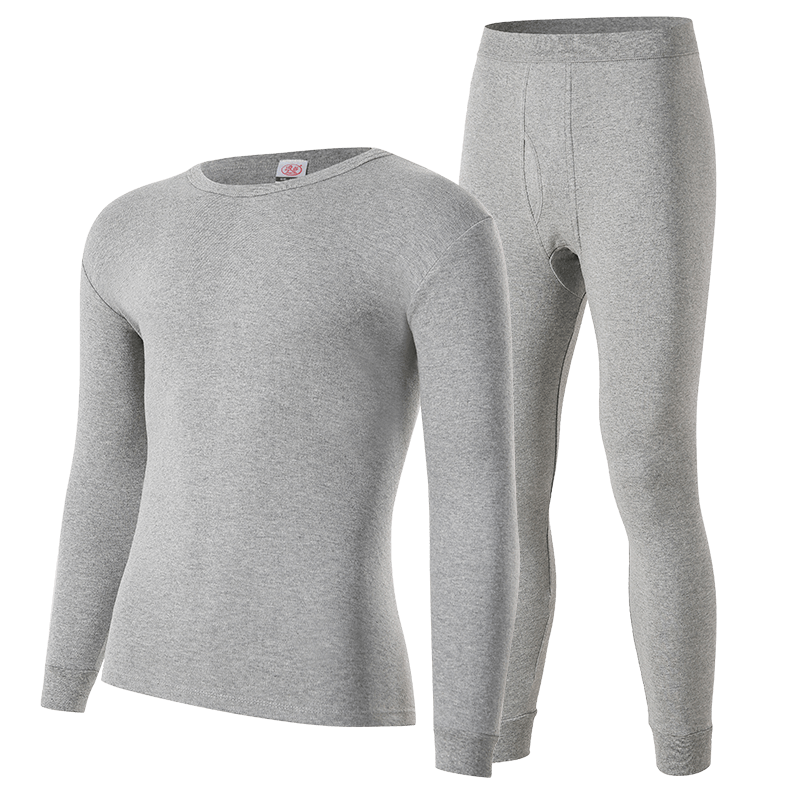 LangSha Men's Autumn Underwear Set, Pure Cotton Thermal Underwear, 10A Antibacterial And Anti-Mite Cotton Undershirt And Long Johns, Thin Base Layer