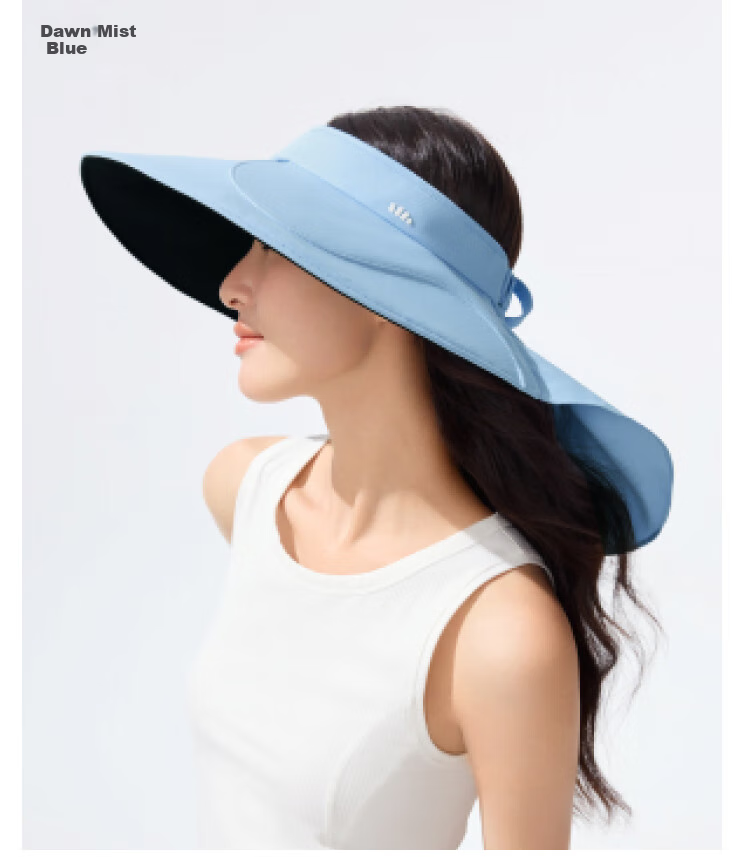 Beneunder Egg Roll Full-Circle Black Rubber Sun Protection Hat, Women's Sunhat, UV-Resistant Visor Cap, Twilight Black 18
