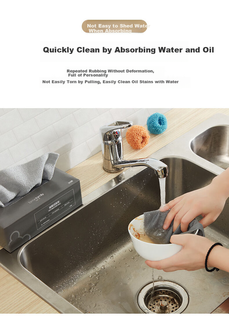 MENGTING Pull-Out Lazy Cleaning Cloth, 20cm X 20 Strips, Weekly Disposable Fine Fiber Disposable Cleaning Cloth, Kitchen Dishwashing Towel, Tea Towel 10