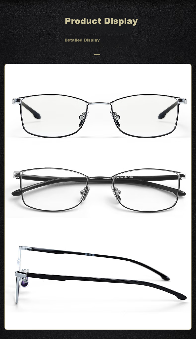 Jingpintang Japanese Imported Reading Glasses for Men, Anti-Blue Light High Definition Memory Titanium Reading Glasses, Sold by JD Authentic Product 300 Degrees 13