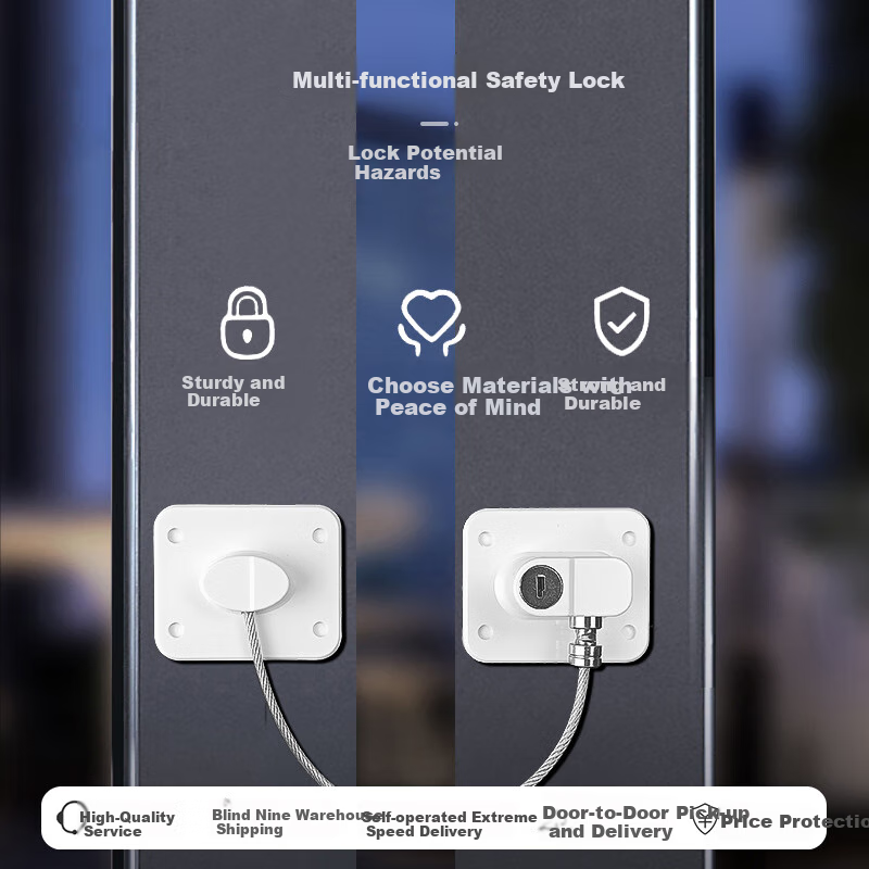 9I9 Children's Window Lock Limiter, Baby Drawer Lock, Cabinet Door Lock, Refrigerator Lock, Sliding Door Lock, Freezer Lock, Multifunctional A3