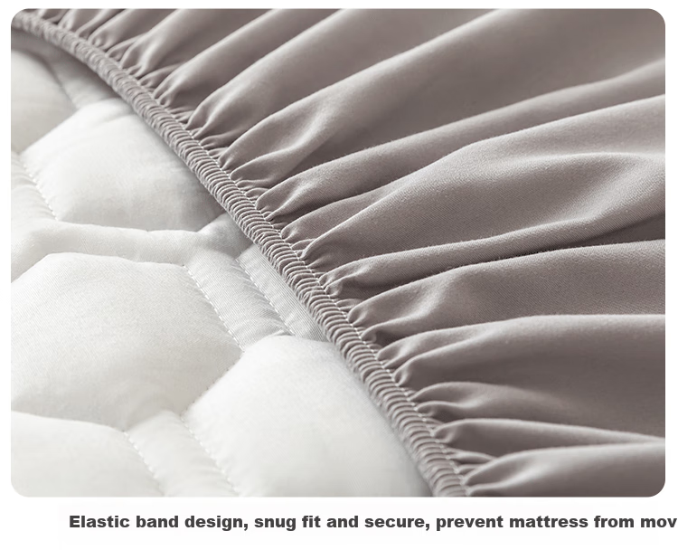 MINISO Skin-Friendly Embroidered Quilted Fitted Sheet for 1.5x2 Meter Bed, Full Coverage Mattress Protector Cover 11