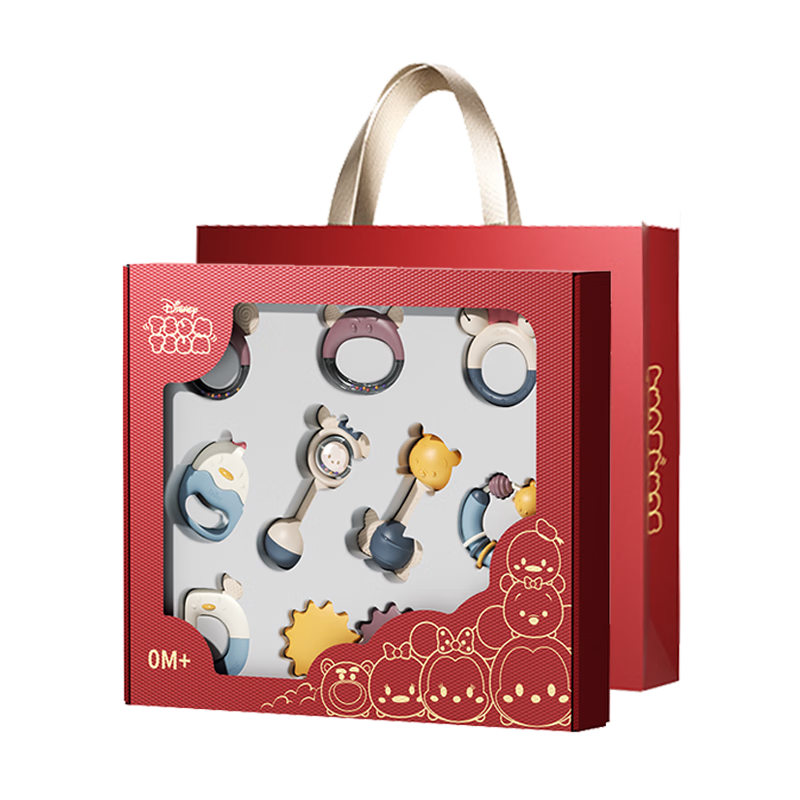 Disney Baby Rattle Gift Set Teething Toy Soothing Plush 0-1 Year Old Infant Sleep Aid Newborn Birthday Present