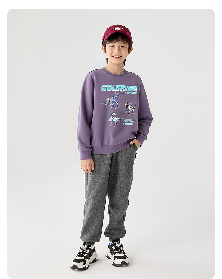 BALABALA balaOne Boys' Fleece-Lined Warm Casual Sweatshirt 2025 Winter Kids' Clothing 208425121101 7
