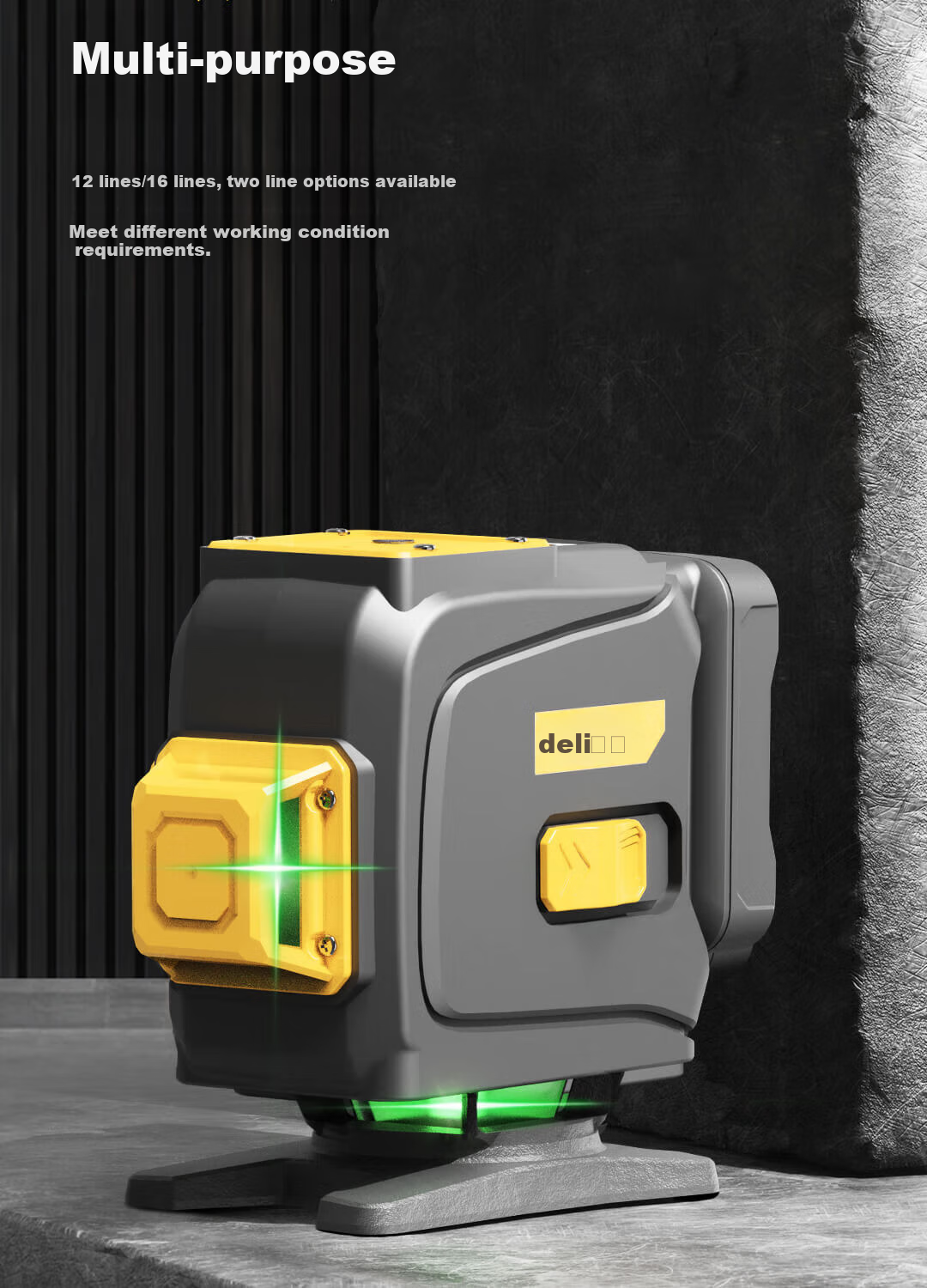 Deli Green Light 16-Line Dual-Electrical Laser Level, Infrared Outdoor High-Brightness High-Precision Automatic Leveling, Floor And Wall-Mounting Instrument 9