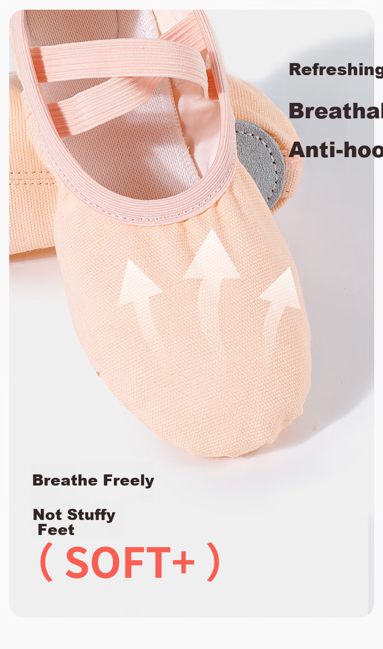 Zhiyouban Adult Dance Shoes, Professional Ballet Practice Shoes for Women, Soft-Soled Slip-On Children's Dance Yoga Body-Shaping Cat Paw Shoes 8