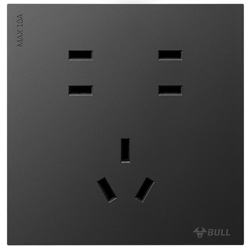 BULL Switch Socket G57 Butterfly Ultra-Thin Series Seven-Hole Two-Position Two-Hole + Three-Hole Socket G57Z323 Ink Cloud Gray