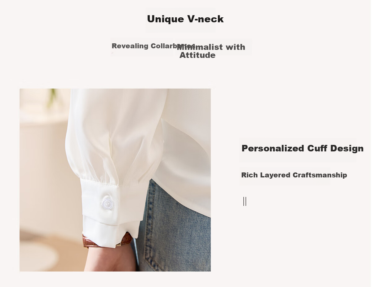 Chushen Long-Sleeve Shirt for Women, French-Style Elegant Satin Design, Professional Commute Casual White Blouse S43S00, Size 2XL 5