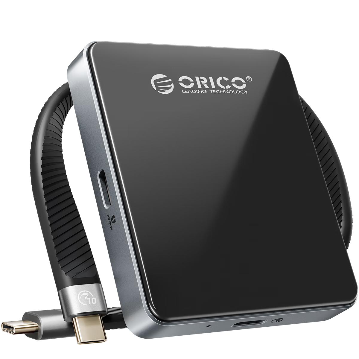ORICO M.2 NVMe Magnetic Hard Drive Enclosure 2230/2242 Portable SSD Case SD/TF Card Reader Compatible with IPhone 17/16 Laptops Expansion AP42F Starry Black
