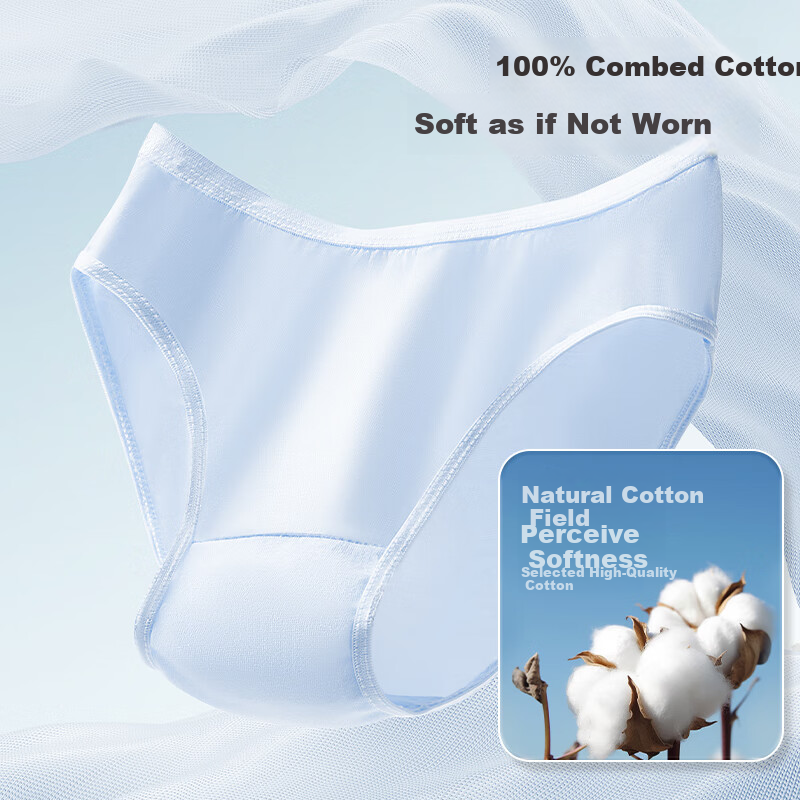 Freego Disposable Women's Underwear, Pure Cotton, Colored, Daily Wear, No-Wash, Sterilized Shorts, Postpartum Maternity, 5 Pieces, XL Size