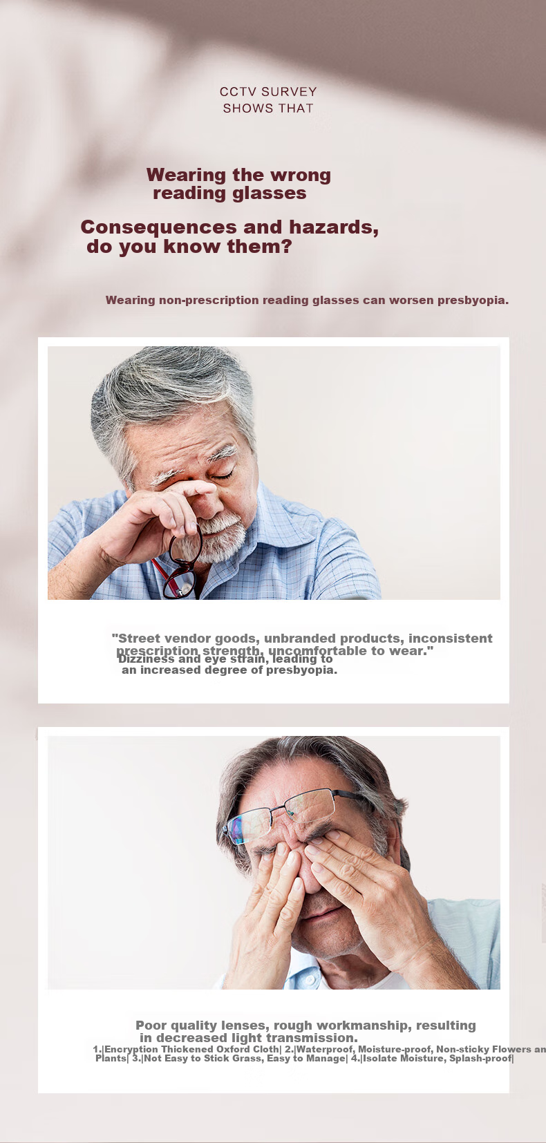 Pulais Reading Glasses for Women, Imported High-Definition Anti-Blue Light Presbyopic Glasses for Elderly, Model 30016, -1.00 Diopter 3