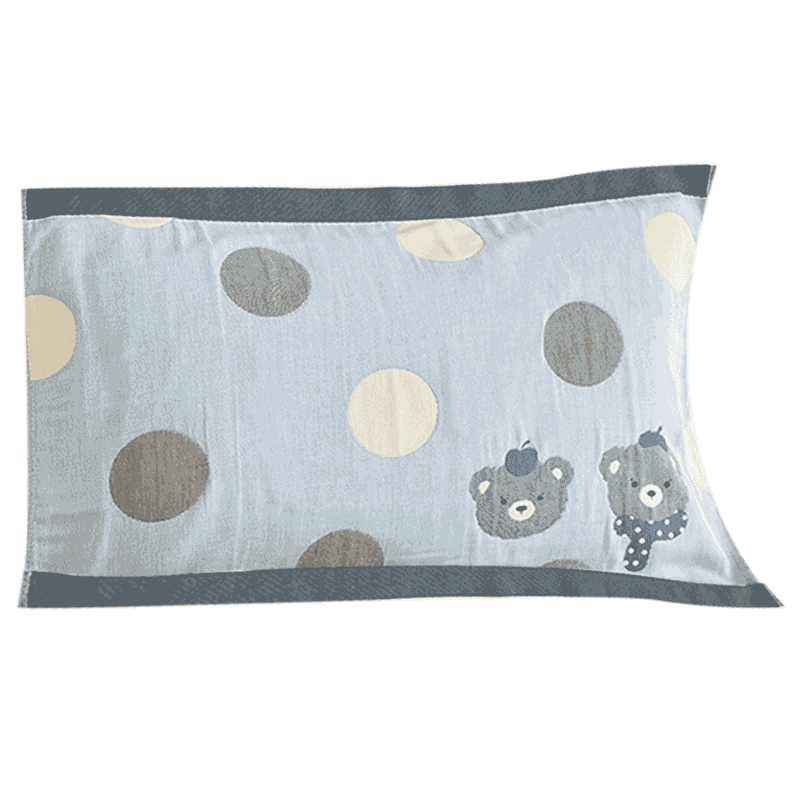 Grace A-Class 7A Antibacterial Xinjiang Cotton Pillow Towel, Extra Large and Thick, Moisture Absorbing and Breathable, 52*78cm Single Pack, Lucky Bear Blue