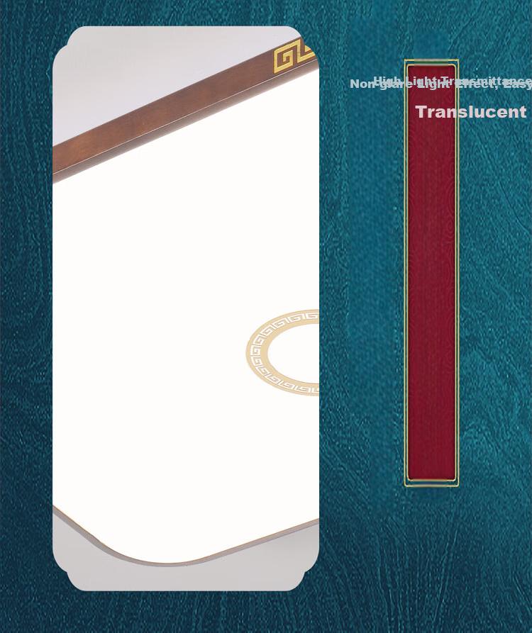 NVC LED New Chinese-Style Simple Living Room Bedroom Dining Room Solid Wood Lamp, Vintage Style Three-Color Dimming, Muji Square 36W 6