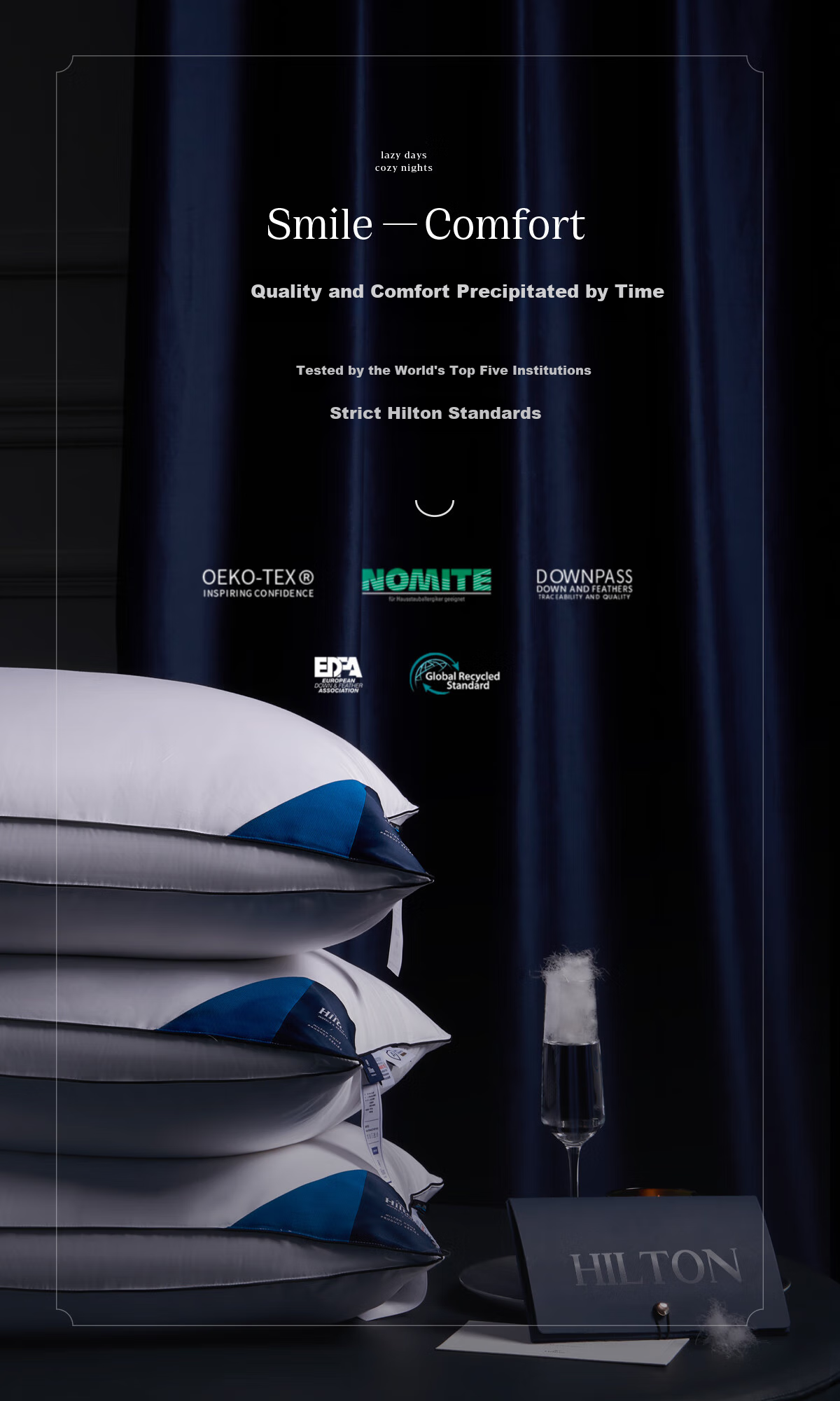 Canasin down Pillow, Five-Star Hotel 95% White Goose Pillow Core, Adult Soft Goose down Pillow, High Pillow, 48*74cm 7