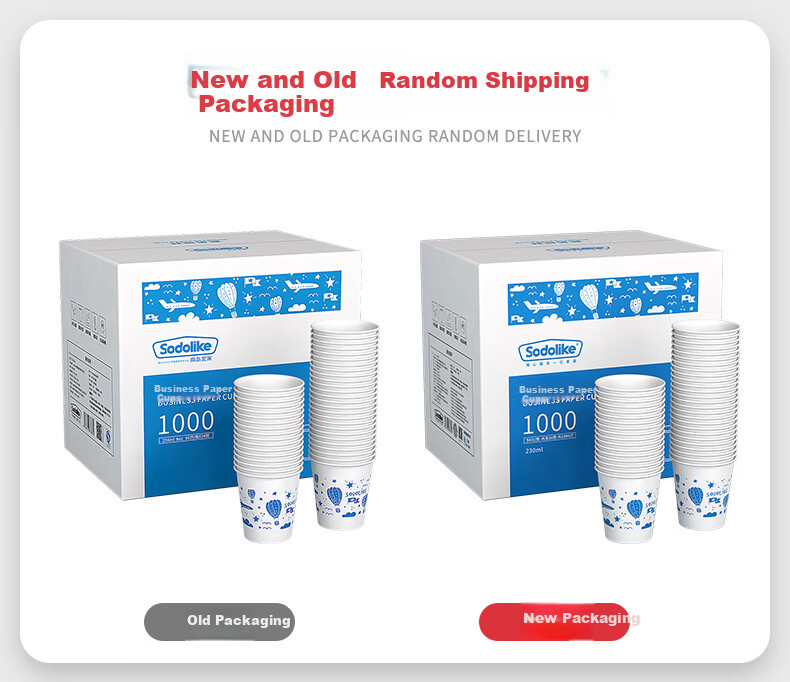 Sodolike Shangdao Disposable Paper Cups, 230ml Thick Paper Cups, Full Box of 1000 Pieces, Office Business Home Water Cups 1