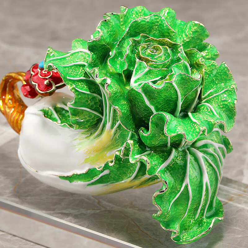 Heshengtang Wealth and Prosperity Cabbage Ornament Luxury High-End Office Living Room Entryway Decoration New Home Housewarming Opening Gift
